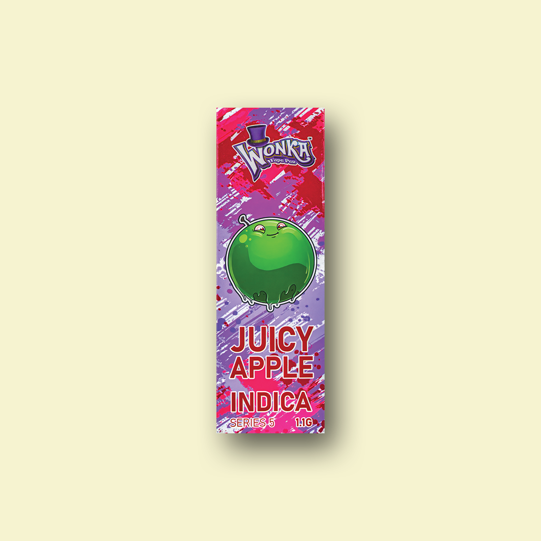 JUICY APPLE (BACKGROUND) apple flavour THC vape pen