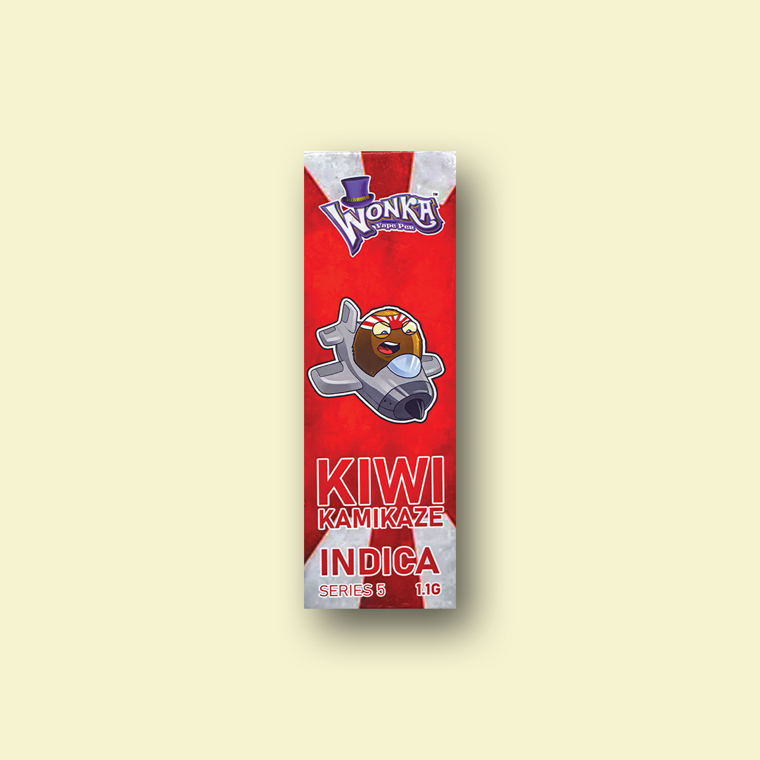 KIWI KAMIKAZE (BACKGROUND) kiwi flavour THC vape pen