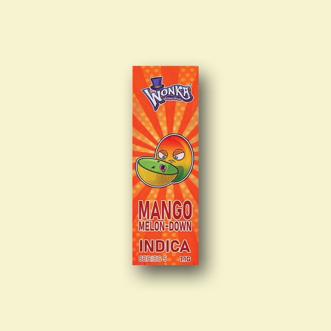 MANGO MELON-DOWN (BACKGROUND) mango flavour THC vape pen