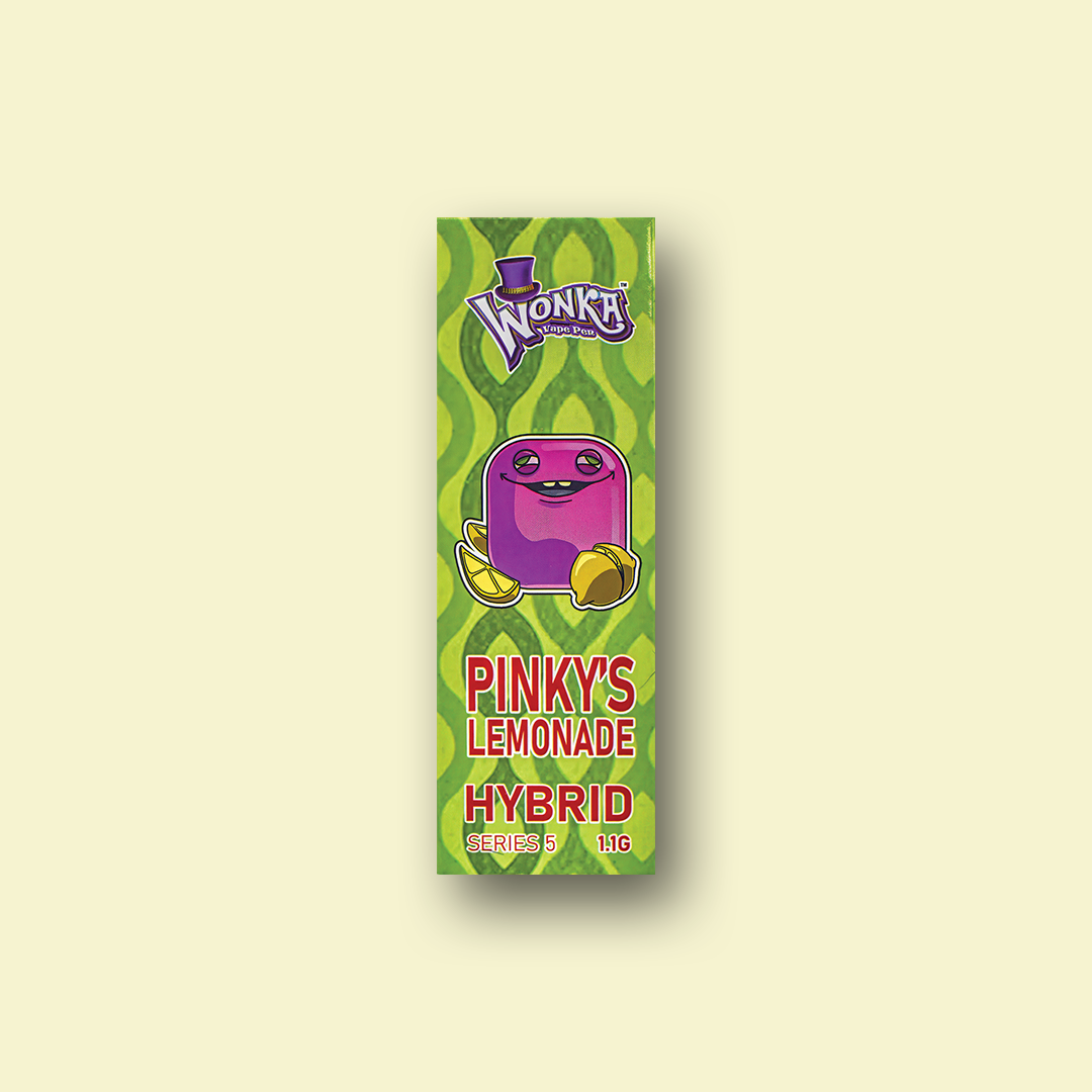 PINKY'S LEMONADE (BACKGROUND) pinky's lemonade flavour THC vape pen